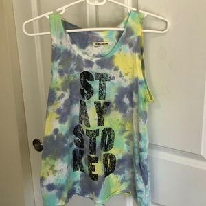 Tye-dye Billabong “Stay Stoked” tank top